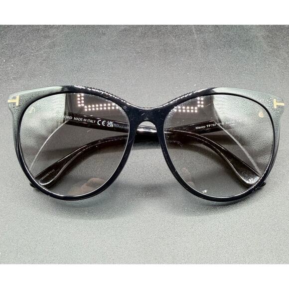 Tom Ford TF787 Maxim Black Cat Eye Sunglasses 59-16 Italy frames